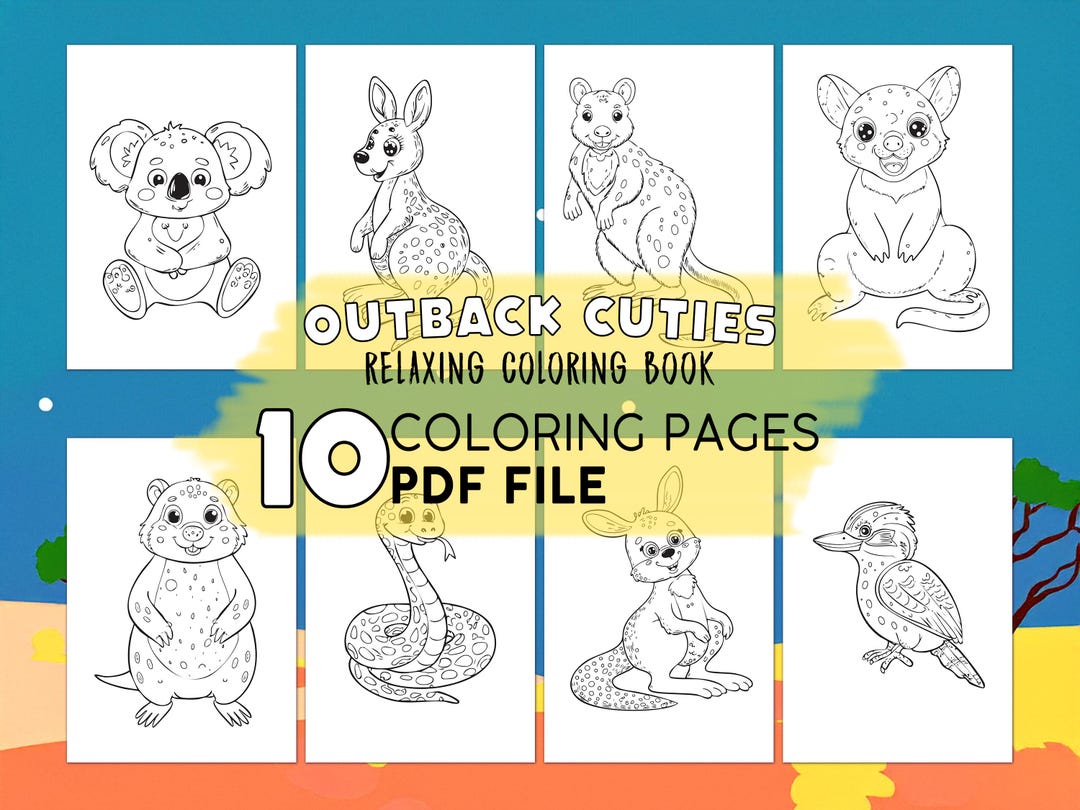 Outback Coloring Outback Cuties: Adorable Australian Animals in a Relaxing Coloring Book ...