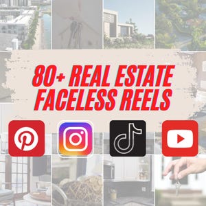 Plus de 80 bobines sans visage avec crochets | Bobines Instagram pour agents immobiliers, agents et spécialistes du marketing | MRR/DPP | Contenu de revenu passif