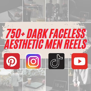 750+ Dark Faceless Aesthetic Men Reels, Masculine Instagram Reels, MRR PLR Content Bundle, DFY Video Templates for Coaches & Brands