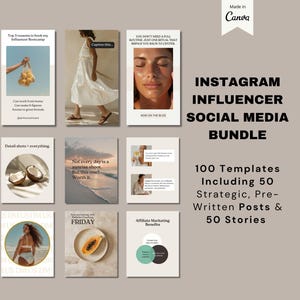 Lifestyle Influencer Canva Templates: Social Media Posts & Stories (Digital Download)