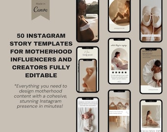 Modèles d'histoires Instagram Mom Creator : étape importante Canva Baby (téléchargement numérique)