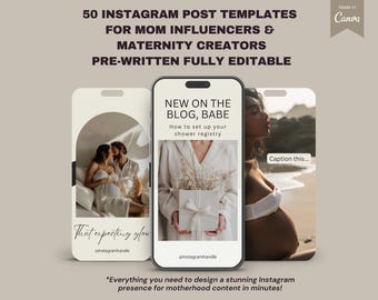 Mom Creator Instagram Templates | Motherhood Influencer Social Media Posts Canva