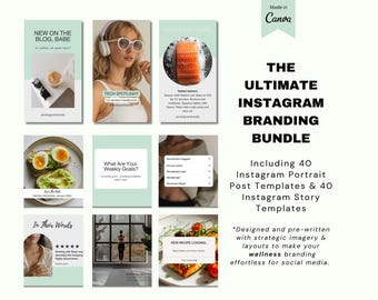 Wellness Marketing Instagram Templates | Posts & Stories Nutritionists Fitness Brands Health Creator Content