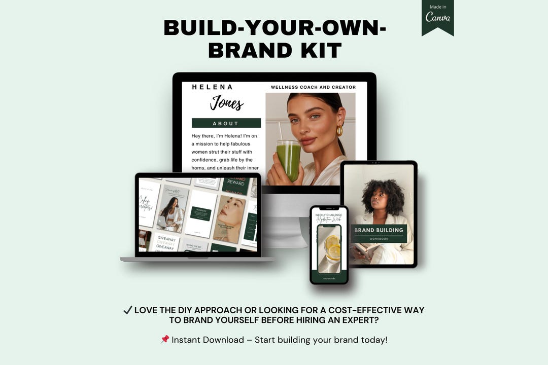 Wellness Coach Brand Kit | Social Media Canva Templates Health ...