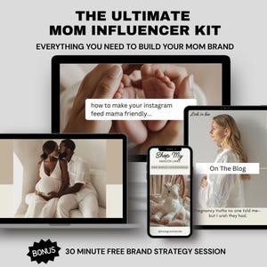 Mom Influencer Media Kit Canva Templates: Motherhood Social Media
