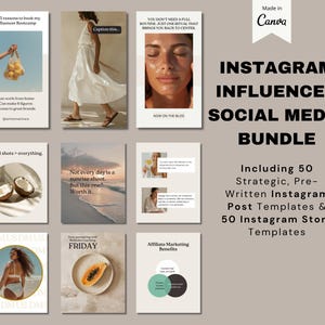 Influencer Social Media Templates Social Media Influencer Posts Brand Bundle Posts Stories Influencer Content Templates Influencer Lifestyle
