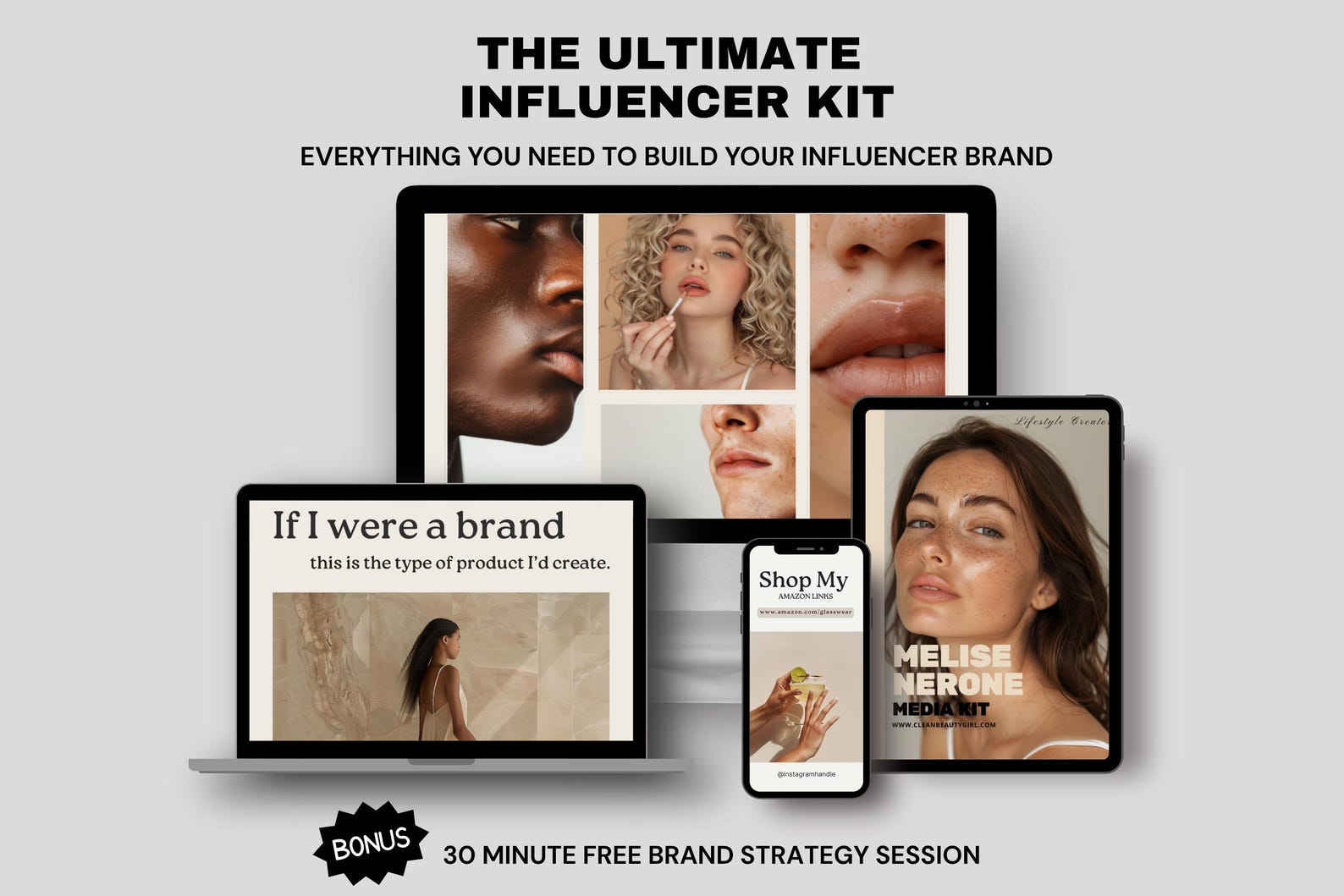 Influencer Brand Kit Canva Templates, Media Kit, Pitch Guide (digital ...