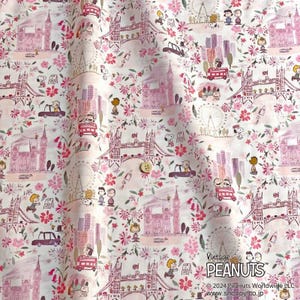 1 piece of Fabric - PEANUTS(TM)Snoopy × Liberty - A London adventure - J25E - printed in Japan - Peanuts - 30cmL x54cmW(12&quot;x21.6&quot;)