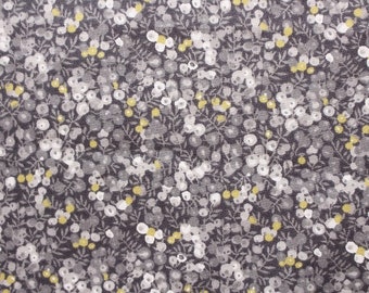 Liberty tana lawn printed in Japan - Wilmslow berry - Gray mustard