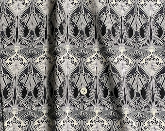 Liberty tana lawn printed in Japan - Ianthe  - ZE - Black -  50cmL × 54cmW (Approx. 20"×21.6")