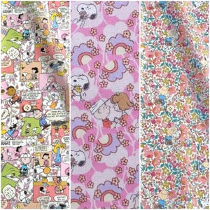 3 pieces of Liberty tana lawn printed in Japan - Peanuts -  Approx. 30cm (12&quot;) L × 27cm (10.8&quot;) W x 3 -1