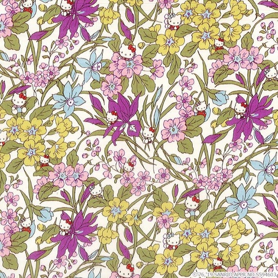 Hello Kitty Liberty Art Fabrics Printed in Japan - Floral