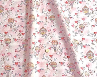 Liberty tana lawn printed in Japan - Love in the air - BU - Pink red