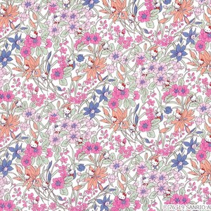 NEW Hello kitty Liberty Art fabrics printed in Japan Floral Harvest A image 2