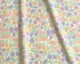 Liberty tana lawn printed in Japan - Poppy & Daisy  - 81JT - Enlarged