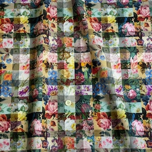 Liberty tana lawn printed in Japan -   Archive Gingham - A - Multi color - 50cm L × 54cm W (Approx. 20"×21.6")