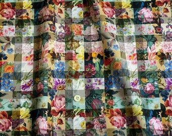 Liberty tana lawn printed in Japan -   Archive Gingham - A - Multi color