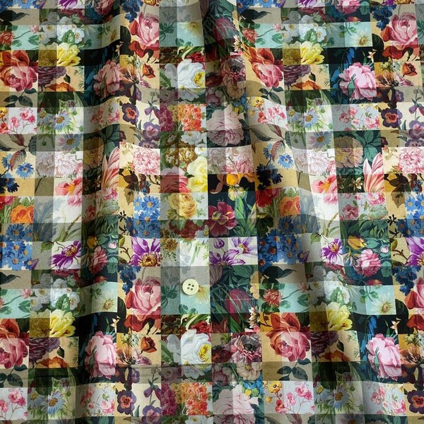 Liberty tana lawn printed in Japan -   Archive Gingham - A - Multi color