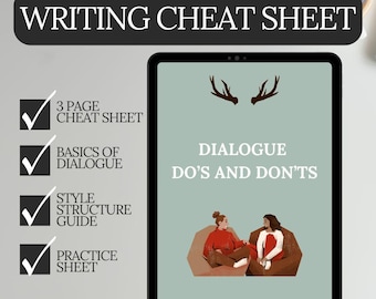 Dialogue Do's & Don'ts for Writers – Fiction Planning PDF, Writing Guide, Printable Story Template