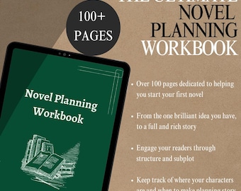 Novel Planning Workbook | Ultimate Guide To Novel Planning | First Time Novel Writing | Writing Workbook | Writing Guide | Writing