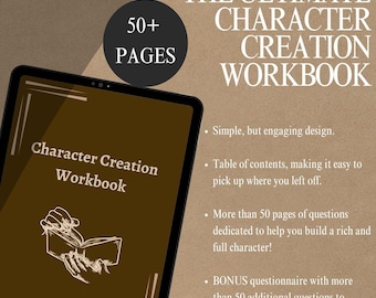 Character Development Workbook | ULTIMATE Character Creation | Writing Workbook | Novel Writing Workbook | Novel Planning | Writing Tools
