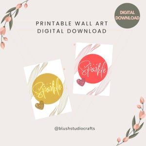 Home Wall Art | Sparkle Positivity Self-care | Bedroom Wall Decor | Print Poster Cute Pink Gold | Printable Digital Download | Glitter Art