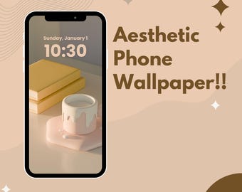 Esthetische telefoonbehang | 3D-kunstwerk | Schattig behang met roze thema | iPhone en Android | Achtergrond vergrendelscherm | Hoge resolutie