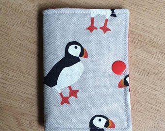 Small Square Embroidered Book Cover with Sketchbook Blue Tit - British Birds Collection - Deep Green