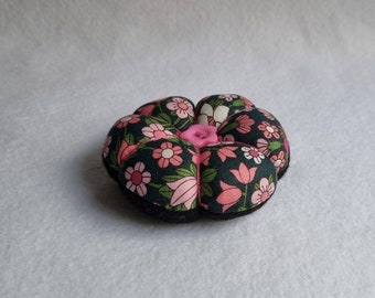 Mini Liberty London Fabric Pin Cushion: Flower Tulip Daisy Design