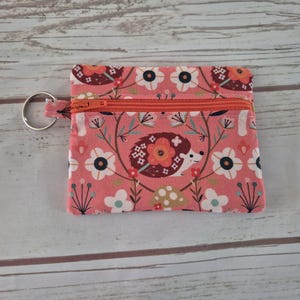 HEDGEHOG fabric Coin Purse DASHWOOD Peach Zip Pouch Sanitary Products Pads discrete holder period zippered Mask Holder small Make Up items