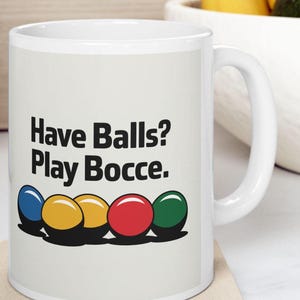Bocce Ball mug, Bocce Ball Player&#39;s Essentials, Funny Bocce ball mug, Bocce ball player, Bocce ball gift, Bocce coffee cup