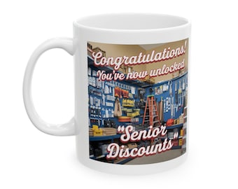 Men's senior birthday mug, Retirement mug, Retirement Gift, Funny men's mug, Senior citizen mug, Men's gift mug, Older men's mug