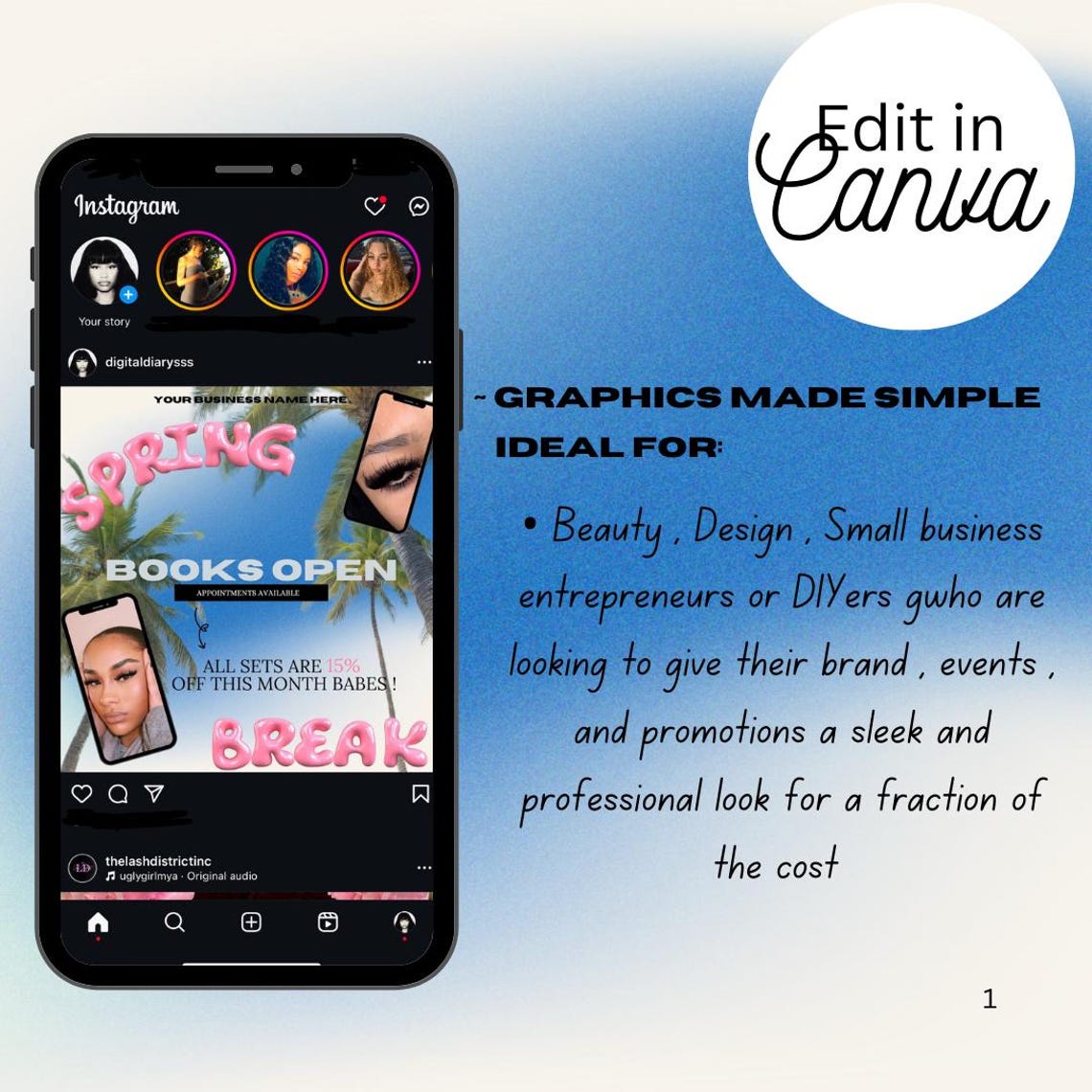 Editable Spring Break Lash Flyer, Booking Template - Etsy