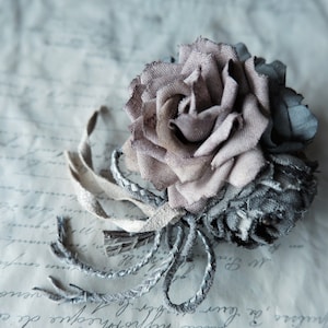 handdyed corsage, still roses, ready to ship
