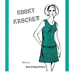 Vintage 1960s Ladies Dress Crochet Dress PDF Instant Digital Download Pattern