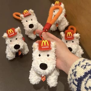 McWestie & Bunny Bestie Plush Keychains – Cute Westie Dog Accessory! Dog Lover Gift