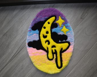 Melting Moon Rug || 21x15" Hand Tufted