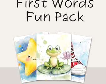 Toddler First Words Flashcards: Watercolor Vocabulary (Printable Pack)
