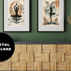 Printable Yoga Pose Poster Set – Gelassenheit in Bewegung | Mindfulness Wandkunst für Yoga-Studios, Meditationsräume und Wohnkultur
