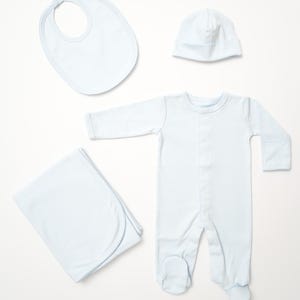 Conjunto de bebê menino Pima Cotton para voltar para casa: Footie com monograma