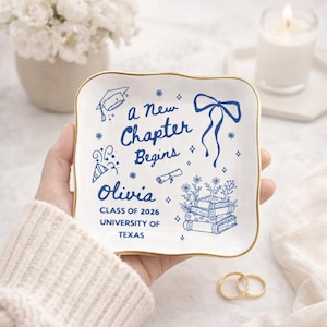 Personalisierte neues Kapitel Abschluss Ringschale, Klasse von 2026 Abschluss Geschenk, Abschluss Schmuckstück Schmuckschale, Abschlussgeschenke für Tochter