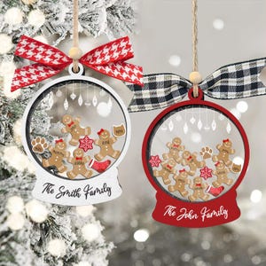 Custom Gingerbread With Hat Family Christmas Ornament, Personalized Family Ornament 2025, 4D Customized Cookie Ornament Gift for Christmas