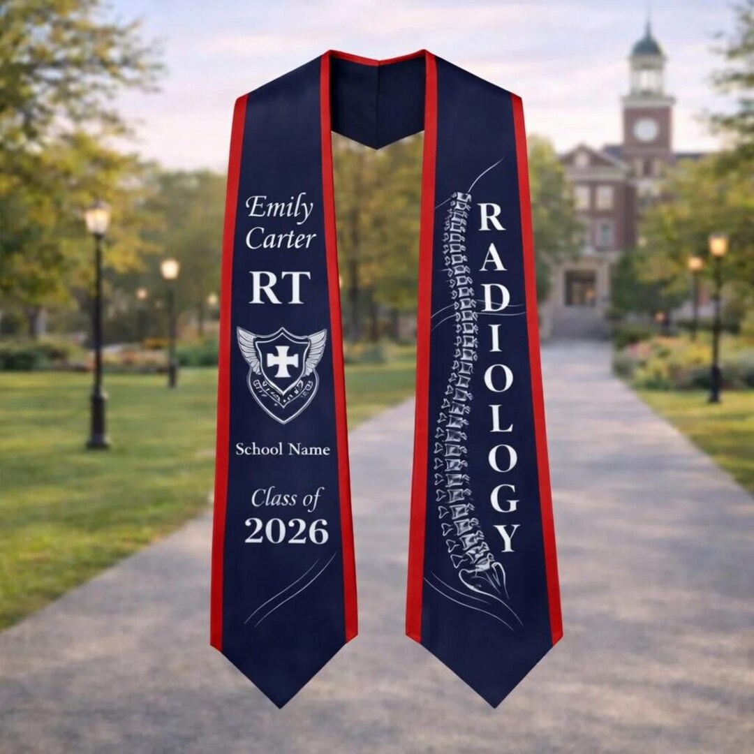 Rt Program Graduate Personalized RT Radiology Graduation Stole 2026, Rad Tech Sash With X ...