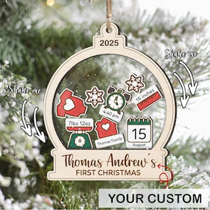 NEU! Babys erstes Ornament 2025, Benutzerdefinierte Neues Babygeschenk, 4D Shake Babys Ornament, personalisiertes Babypartygeschenk, Geschenk für Weihnachten