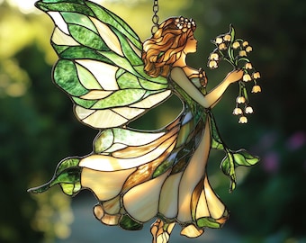 Fairy Lily of the valley Acrylic Suncatcher, Fairy Suncatcher Acrylic Window Hanging Gift For Fairy Story Lover