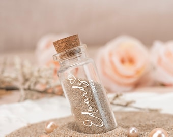 Personalized Wedding Sand Keepsake: Glass Honeymoon Sand Bottle