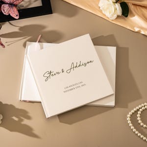 Custom Wedding Guest Book, White Photo Album, Engagement and Anniversary Scrapbook, Wedding Keepsake, Wedding Reception Book
