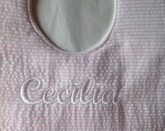 Personalized Seersucker Baby Bib