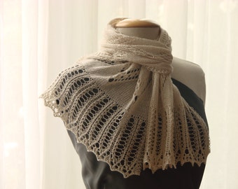 Little Jewel, knitting PDF pattern for a cute little SILK scarf