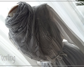 Sterling, PATTERN PDF for a rectangle lace shawl Beginners